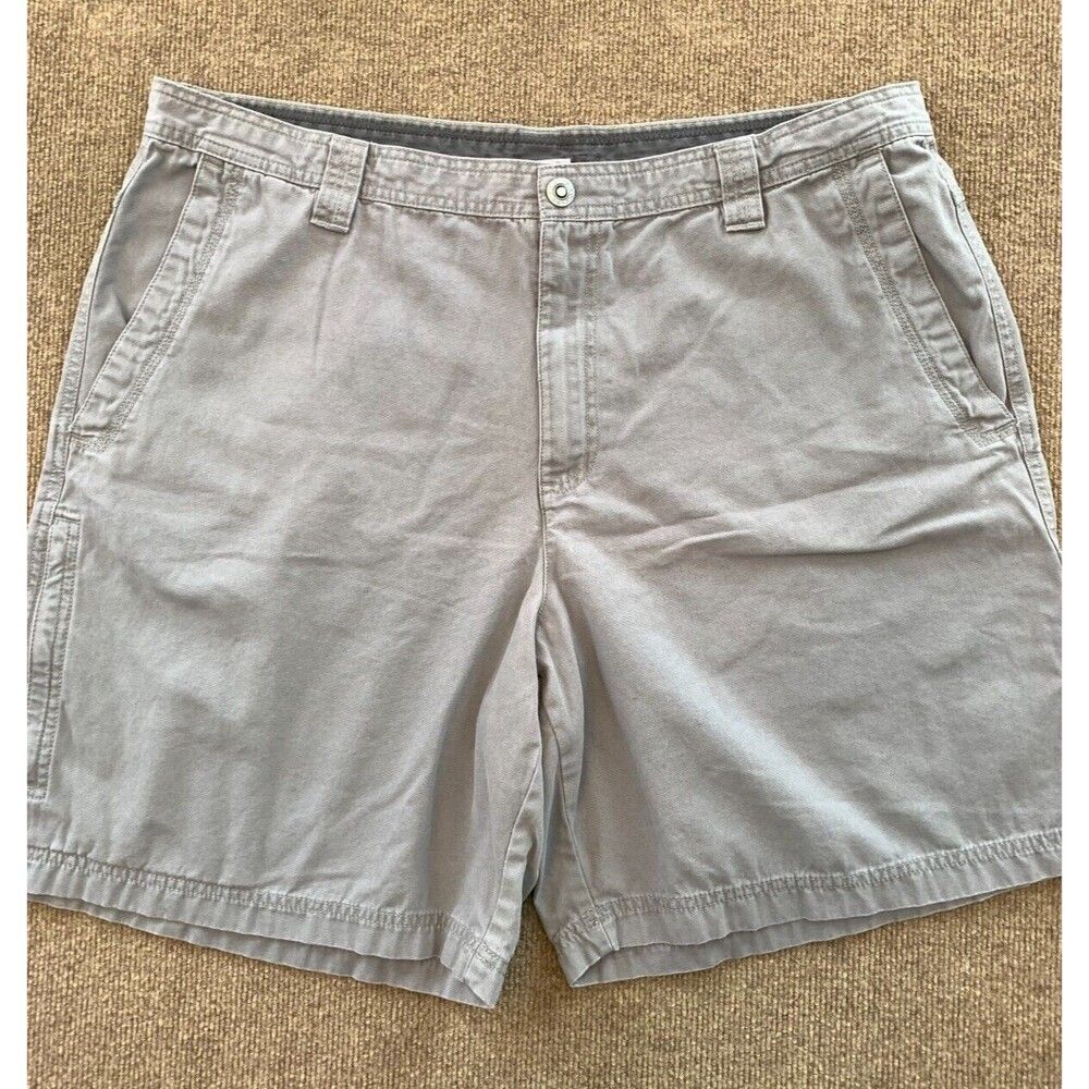 Columbia Ultimate Rock Creek Shorts Mens 42 Gray Cotton Canvas Hiking Camping